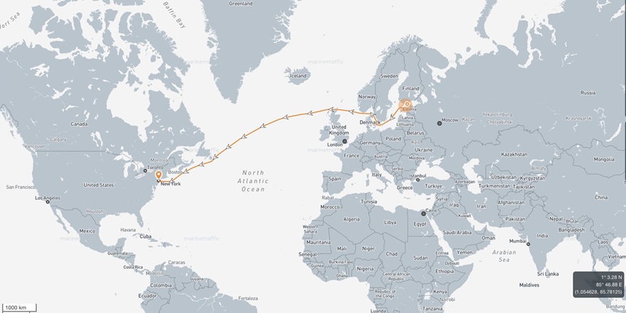 Rus dizeli taşıyan tanker New York’a gidiyor