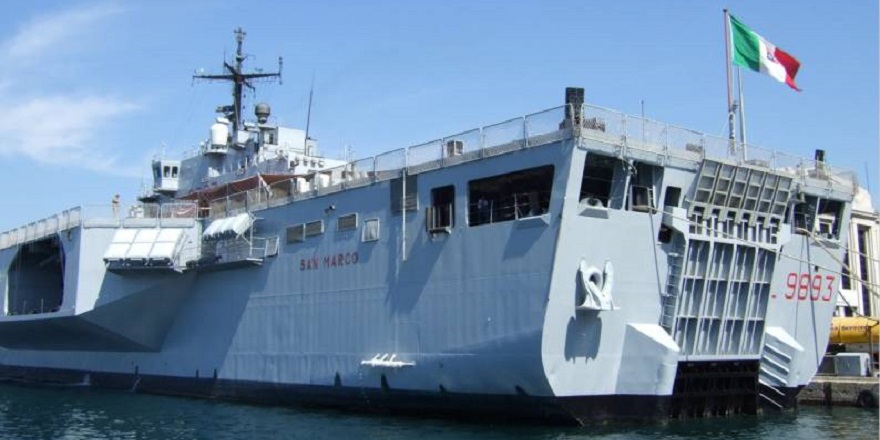 İtalyan donanmasına ait San Marco gemisi Türkiye'ye doğru yola çıktı