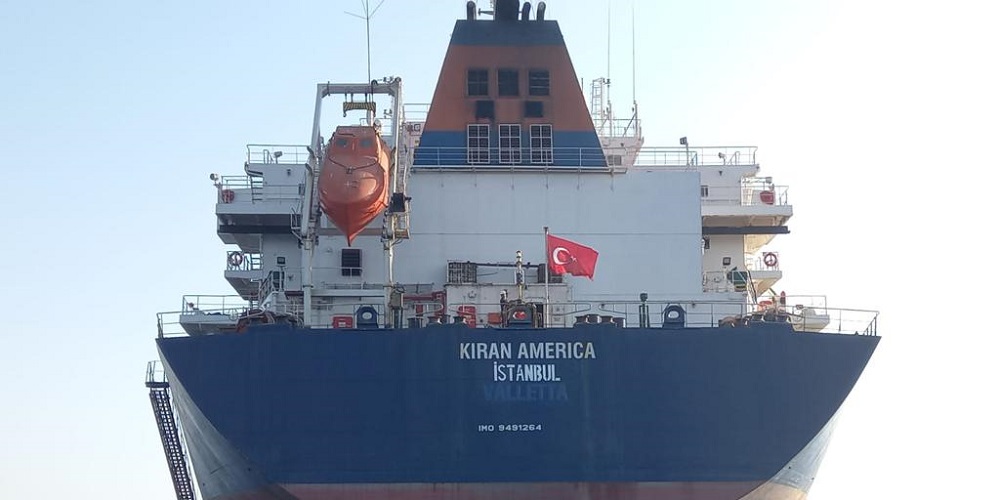 'KIRAN AMERICA' isimli dökme yük gemi Türk Bayrağı çekti