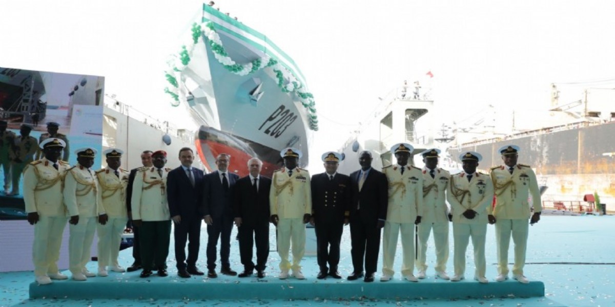Nijerya'nın ilk açık deniz karakol gemisi denizle buluştu