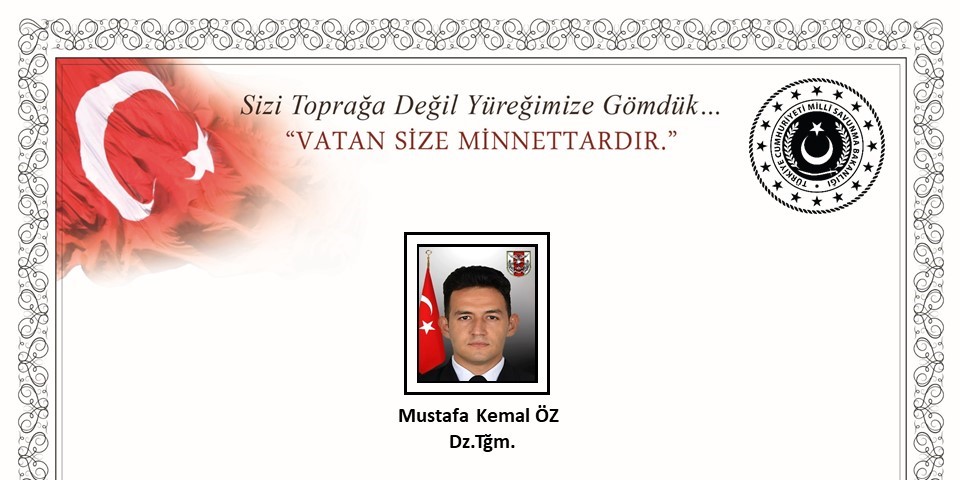 Deniz Teğmen Mustafa Kemal Öz eğitim sırasında şehit oldu