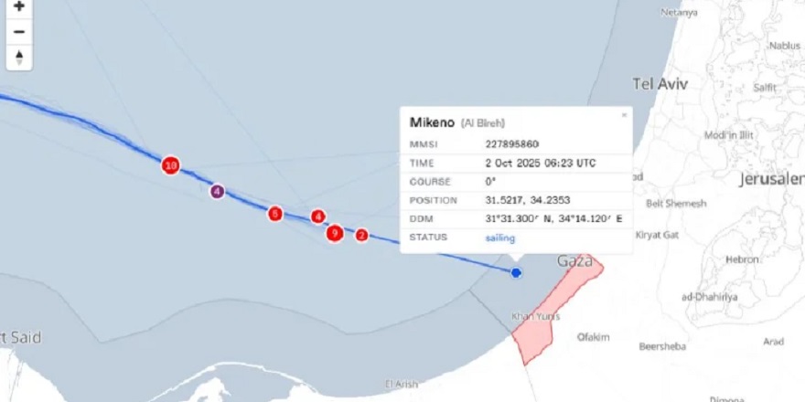 Mikeno gemisi Gazze sularında