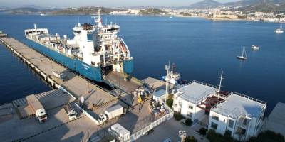 "Transfighter" adlı gemi, Bodrum Limanı'na yanaştı