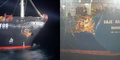 Marmara Adası açıklarında yük gemileri çatıştı