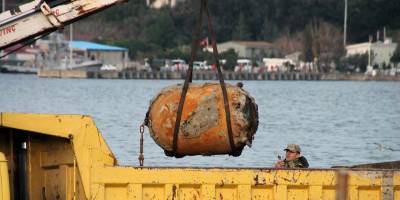 Balıkçıların ağına takılan deniz mayını SAS ekiplerince götürüldü