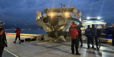 Kaptanı rahatsızlanan vapur karaya çarptı