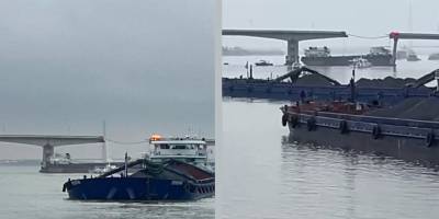 Çin'de kargo gemisinin çarptığı köprü çöktü