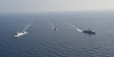 TCG Gelibolu ile TCG Bafra'dan Akdeniz'de Fransız gemisiyle eğitim