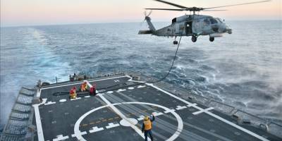 TCG Gelibolu fırkateyni, Libya açıklarında helikopterle yakıt ikmali yaptı