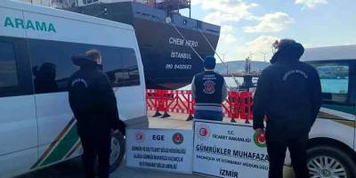 Aliağa'da tankerde 20 ton 600 kilogram kaçak akaryakıt ele geçirildi