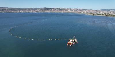 İzmit Körfezi'nde dip çamurunun çıkarıldığı bölgedeki iyileşme görüntülendi