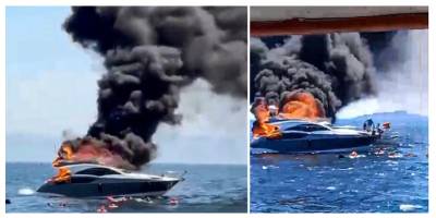 Kınalıada açıklarında bir teknede yangın çıktı