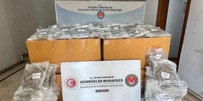 Konteynerde 587 kilogram esrar ele geçirildi