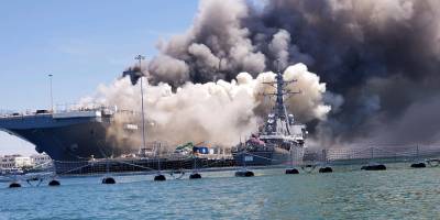 ABD savaş gemisinde yangın çıktı