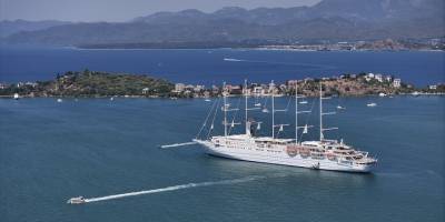 En büyük yelkenli yolcu gemilerinden "Club Med 2" Fethiye Körfezi’nde