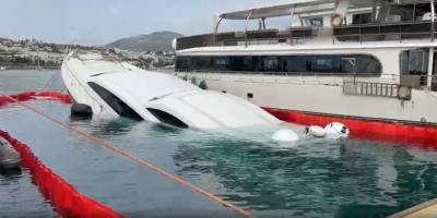 Gümbet İskelesi’nde lüks yat sulara gömüldü