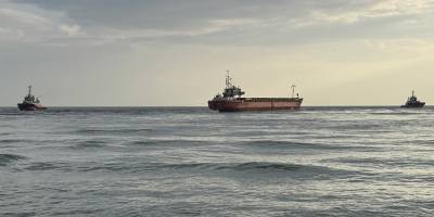 Tekirdağ'da karaya oturan gemi kurtarıldı